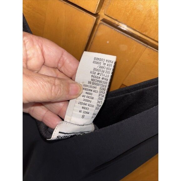 R&M Richards Dress Black Floral Embroidered Beaded Sequin Sleeveless 8 Fairy - Picture 8 of 13